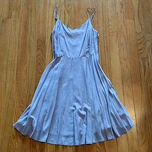 Purple and white print dress